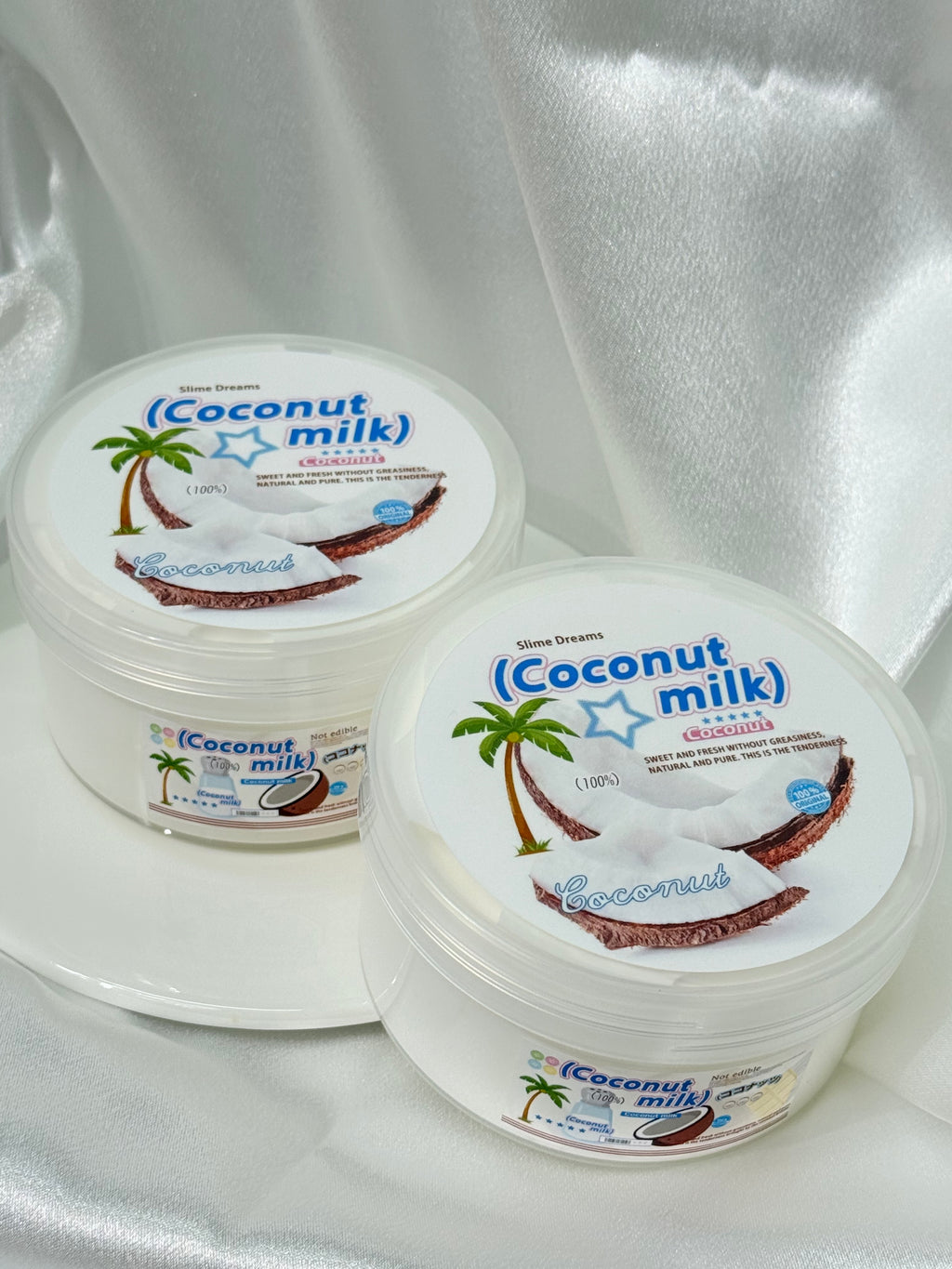 Coconut Milk Cloud Slime.Thick, stretchy slime