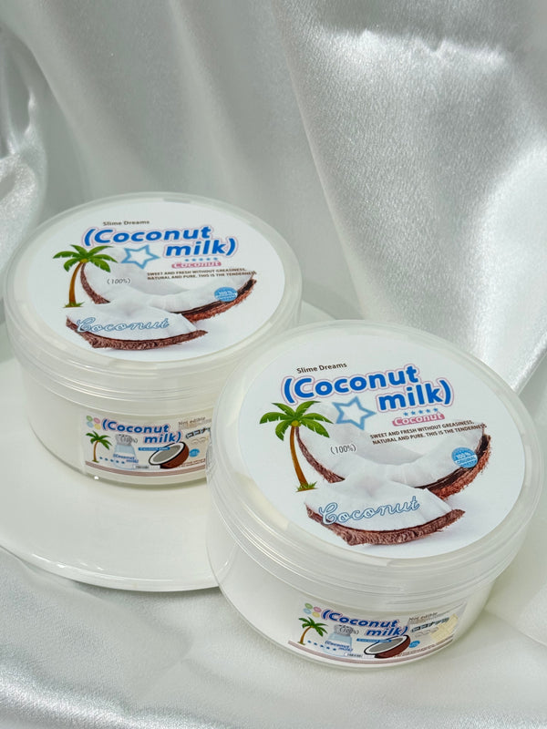 Coconut Milk Cloud Slime.Thick, stretchy slime