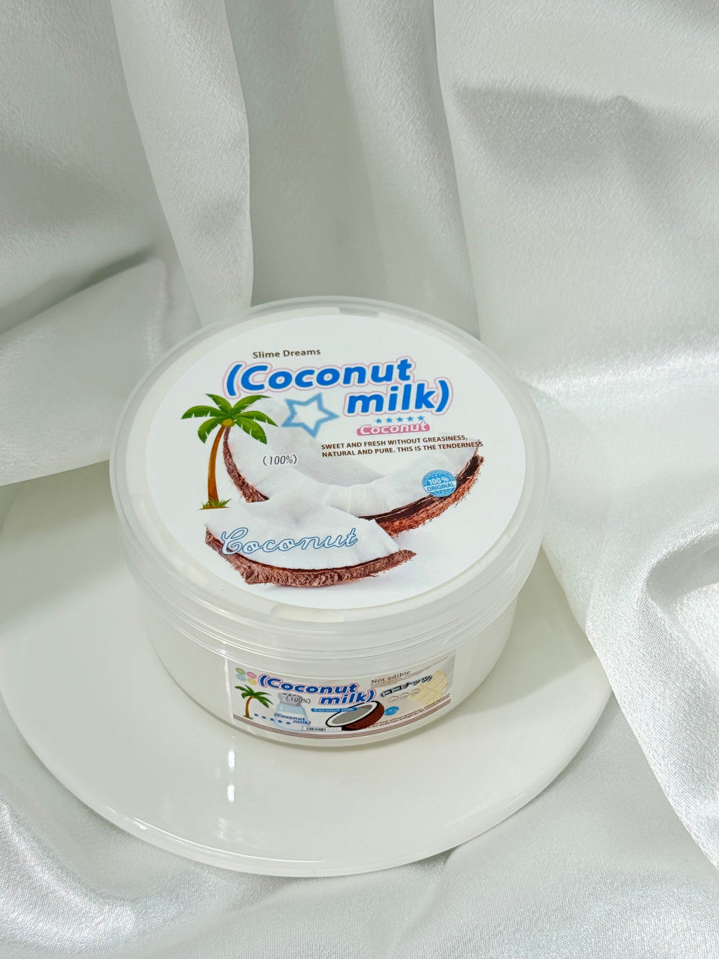 Coconut Milk Cloud Slime.Thick, stretchy slime