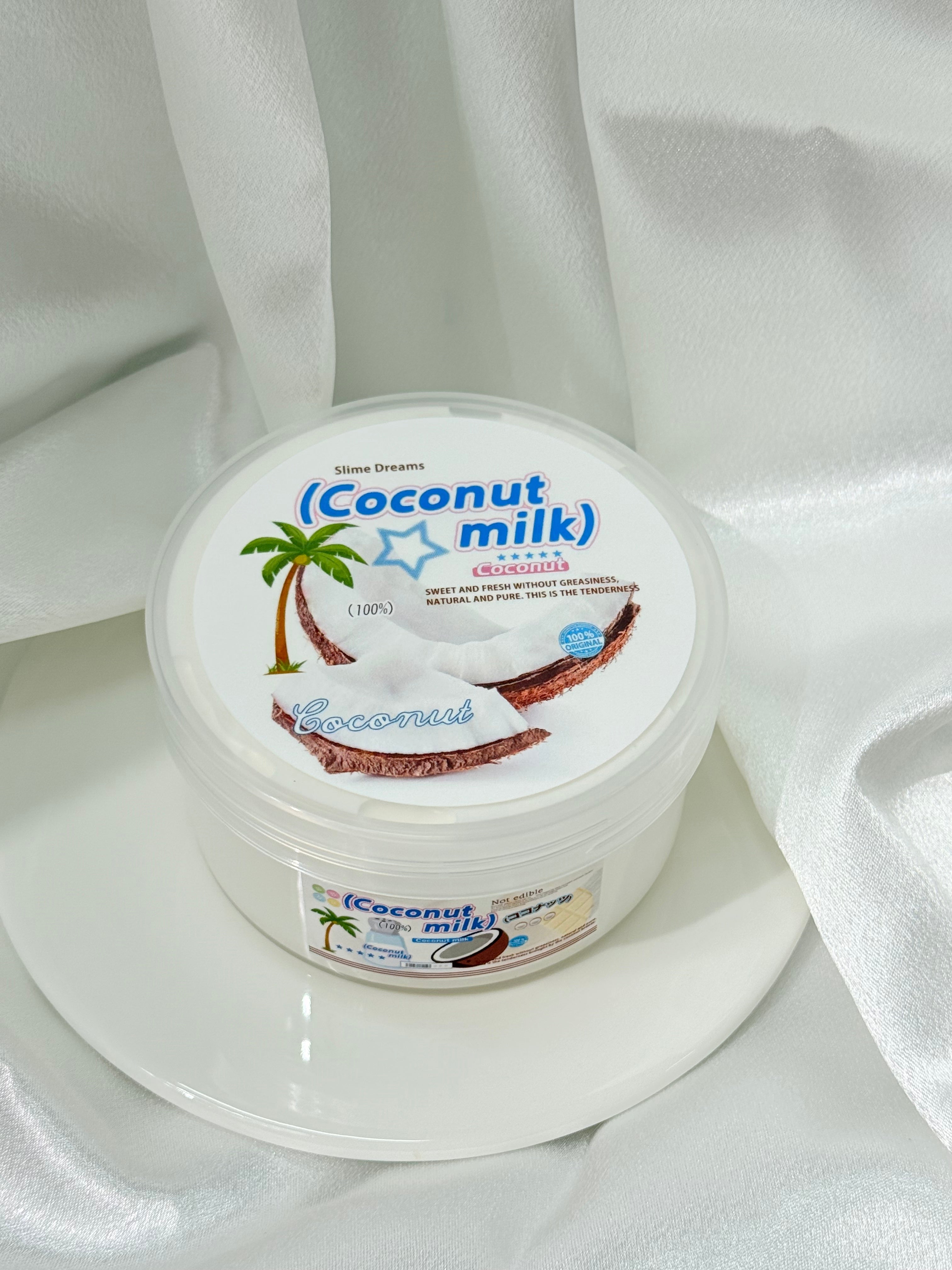 Coconut Milk Cloud Slime.Thick, stretchy slime