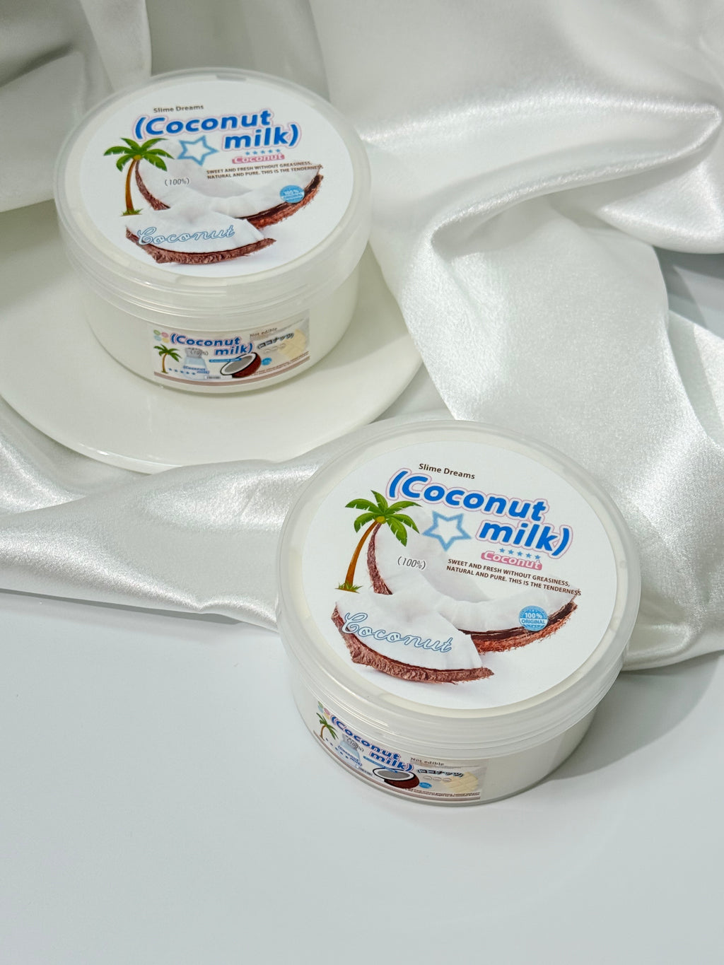 Coconut Milk Cloud Slime.Thick, stretchy slime